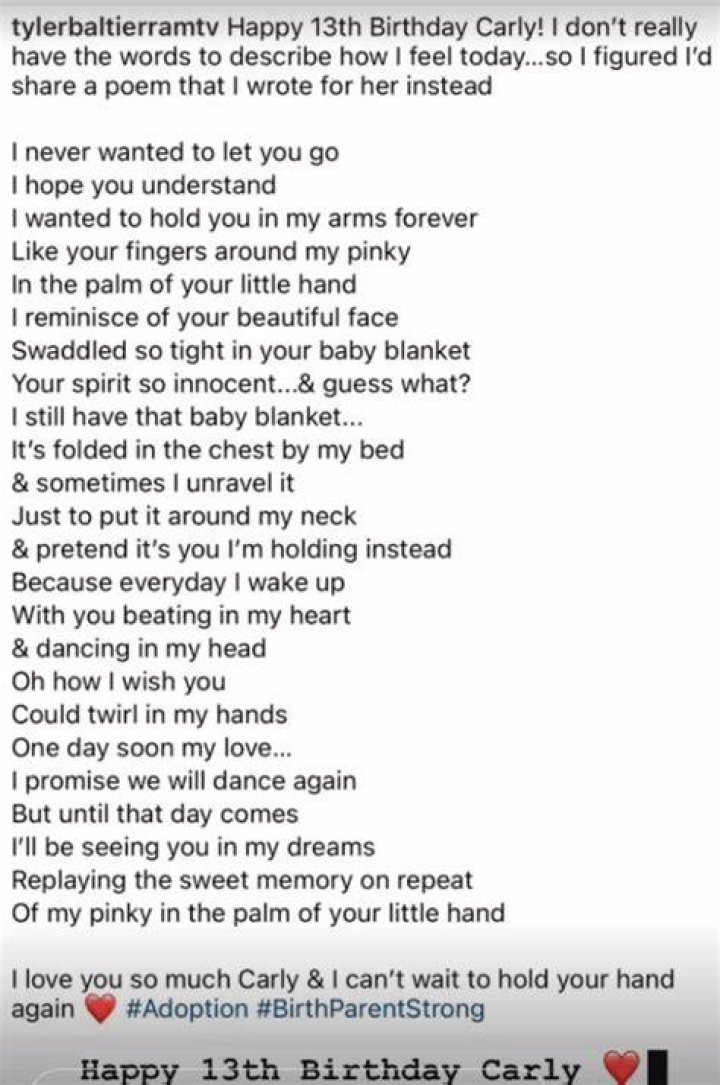 Tyler Baltierra Wrote a Poem To Daughter Carly on Her 13th Birthday
